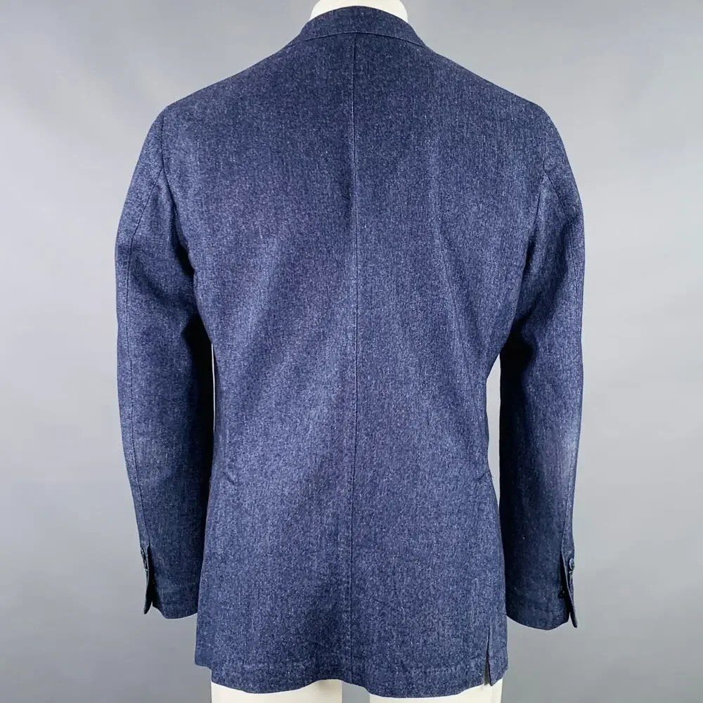 L.B.M. 1911 Size 40 Blue Wool Blend Single Breasted Sport Coat